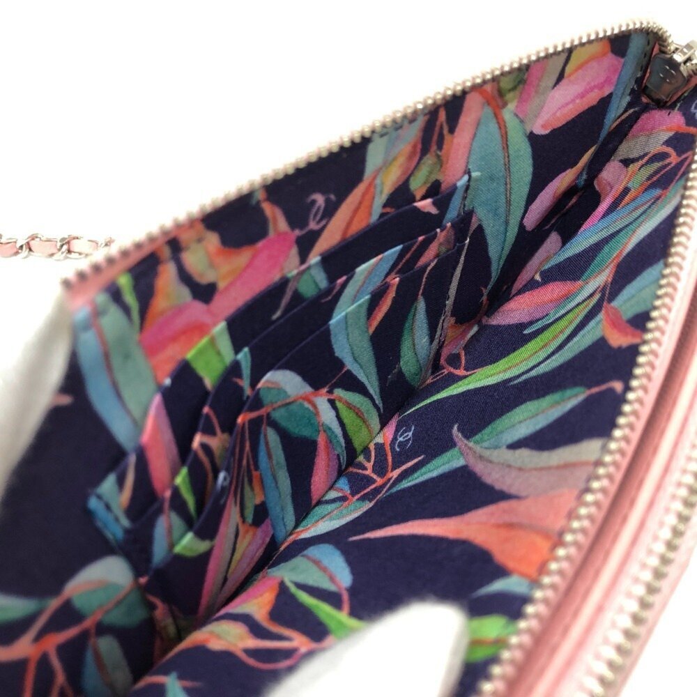 CHANEL Authentic Pink Lambskin Leather Logo Wallet - Picture 10 of 16